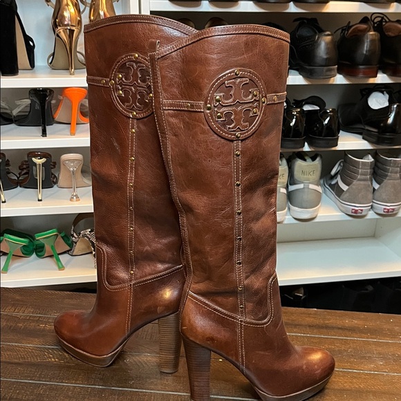 Tory Burch Knee-high Leather Tall Boots - Picture 10 of 11